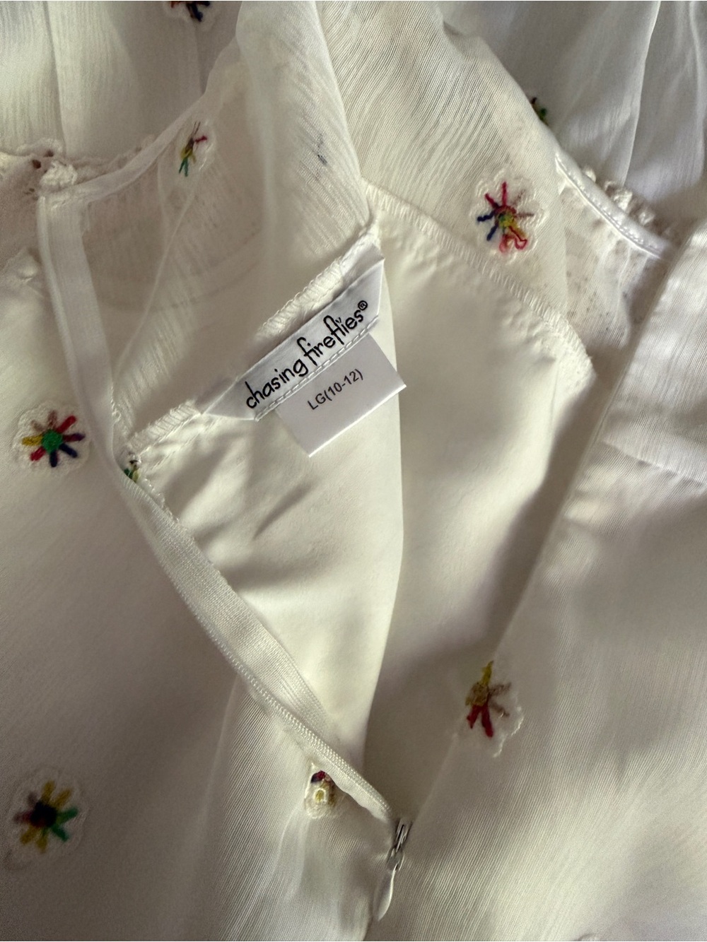 White flowered sheer dress - Picture 6 of 6